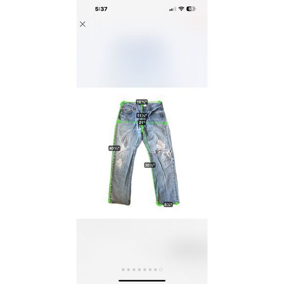 Vintage Levi’s 501 Jeans Size 33x30 Distressed Light Wash Button Fly USA - Picture 8 of 8